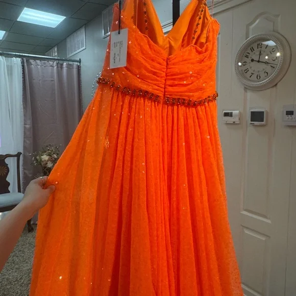 Stunning Orange Sequin Gown